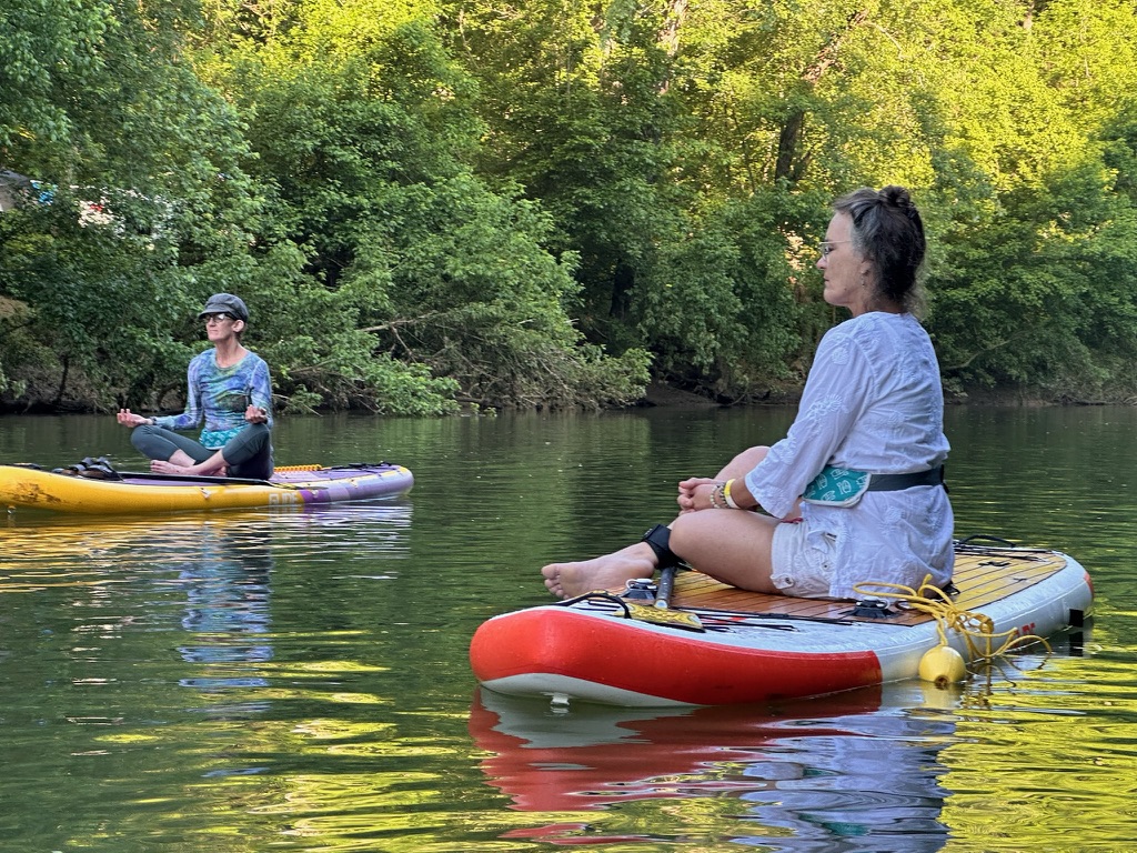 Paddleboard Yoga is fun for all.